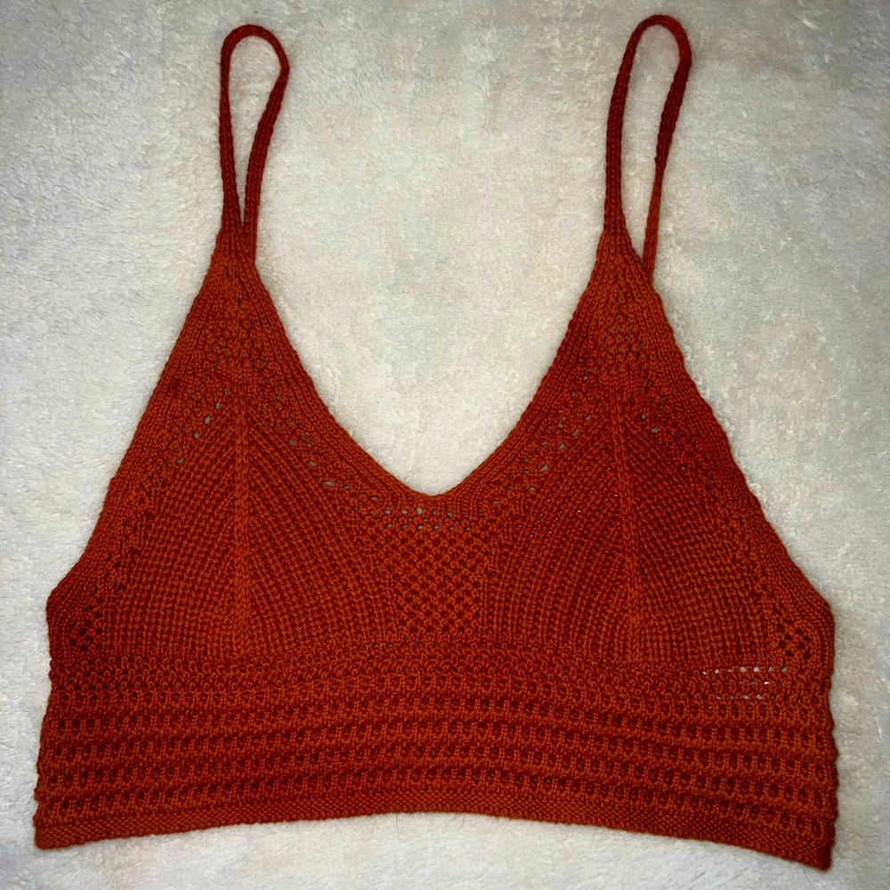 Double Zero brand orange crochet tank top!!